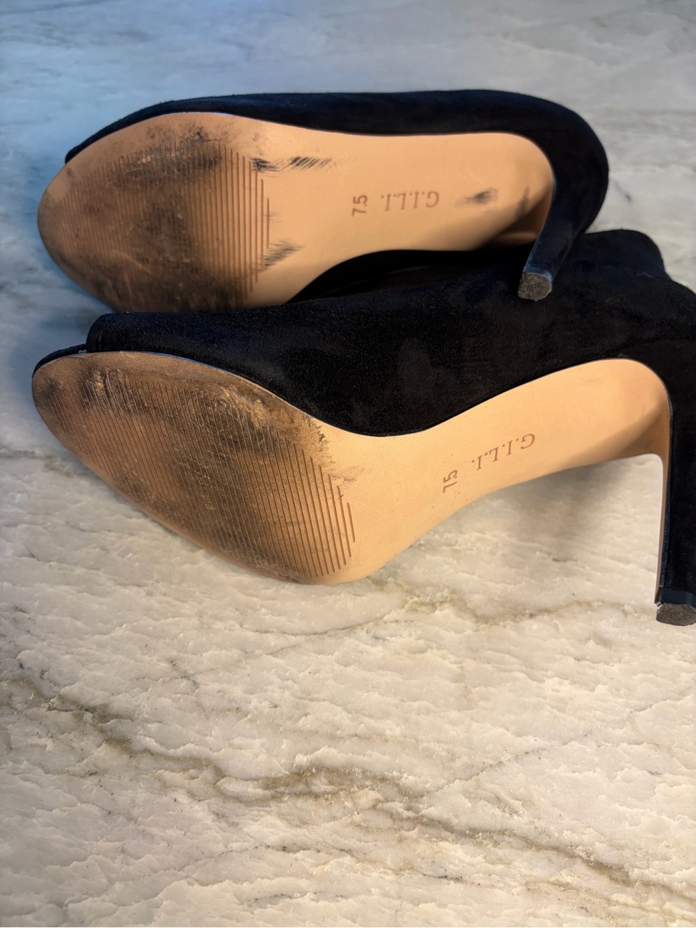 Women's Black Suede Peep-Toe Ankle Booties - Sleek Stiletto Heel - Picture 5 of 6